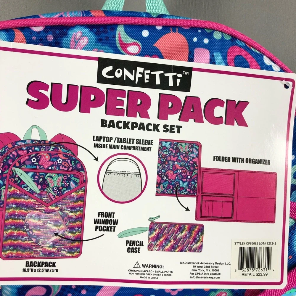 Confetti Super Pack Backpack Set